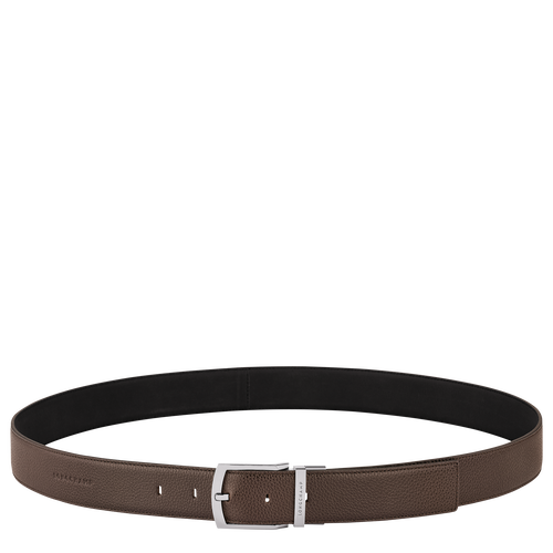 Le Foulonné Men's belt , Mocha/Black - Leather - View 1 of  4