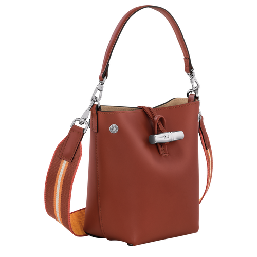 Roseau XS Bucket bag , Mahogany - Leather - View 3 of  5