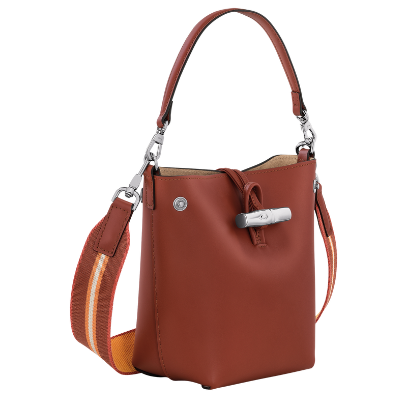 Le Roseau XS Bucket bag , Mahogany - Leather  - View 3 of 5