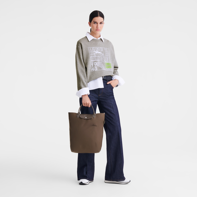 Shopping bag M Le Pliage Green , Tela - Terra
