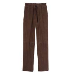 Leather straight pants , Mocha - Leather