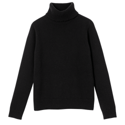 Turtleneck sweater , Black - Knit