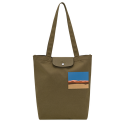 Caroline H&eacute;lain x Longchamp M Tote bag , Olive - Canvas