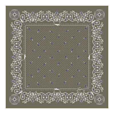 French Bandana Silk scarf 50, Artichoke