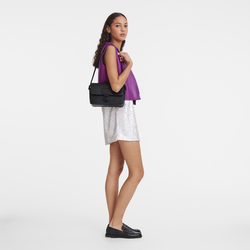 Sac bandoulière M Box-Trot , Cuir - Noir