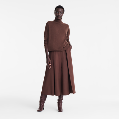 Midi skirt , Ebony - Cotton poplin