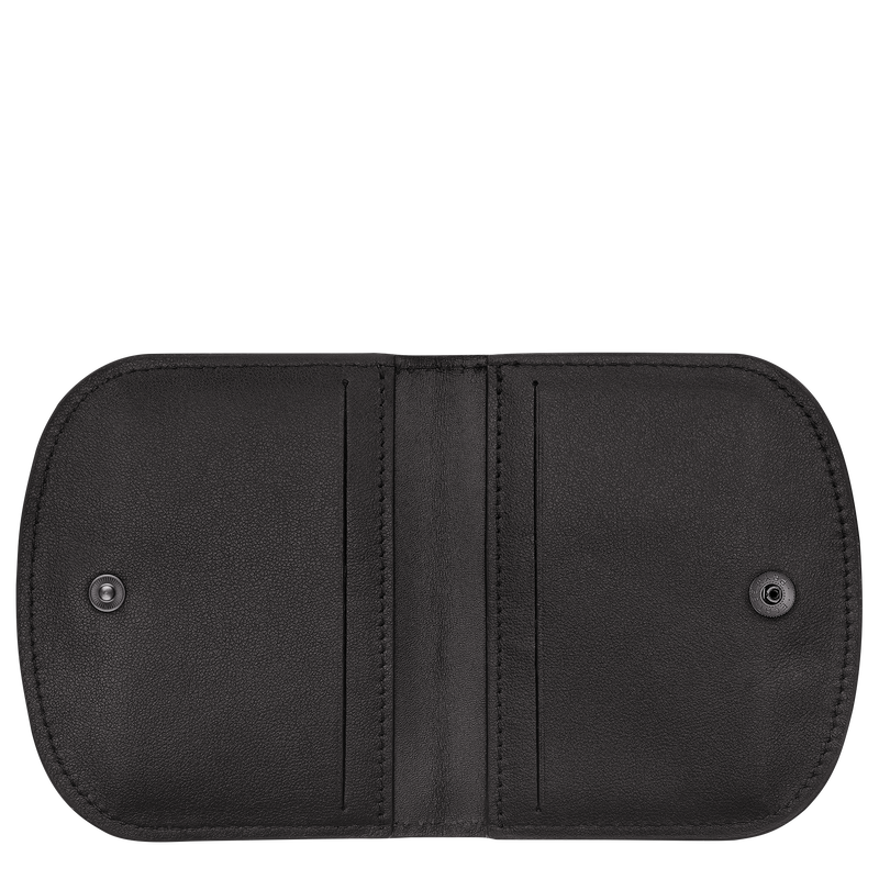 Le Pliage Xtra Card holder , Black - Leather  - View 3 of  3