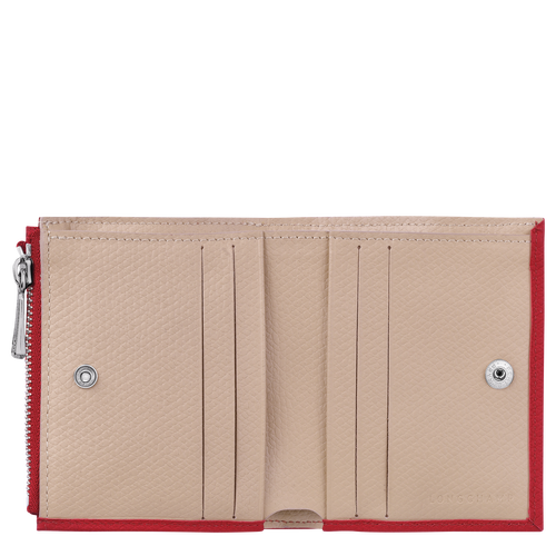 Compact wallet Roseau Red (30009HPN545) | Longchamp US Compact wallet Roseau Red (30009HPN545) | Longchamp US