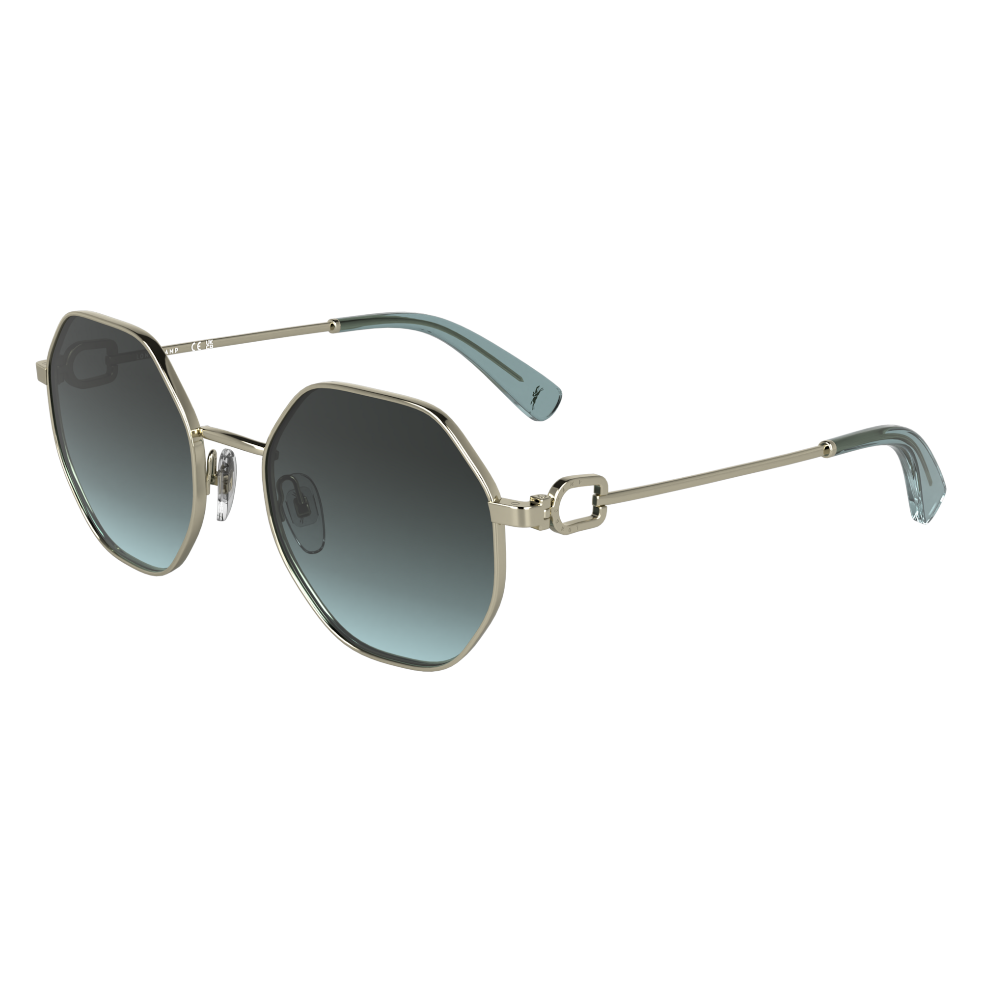 null Lunettes de soleil, Or/Bleu