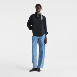 Shirt , Black - Cotton poplin