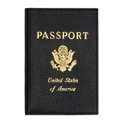 Le Foulonn&eacute; Passport cover , Black - Leather