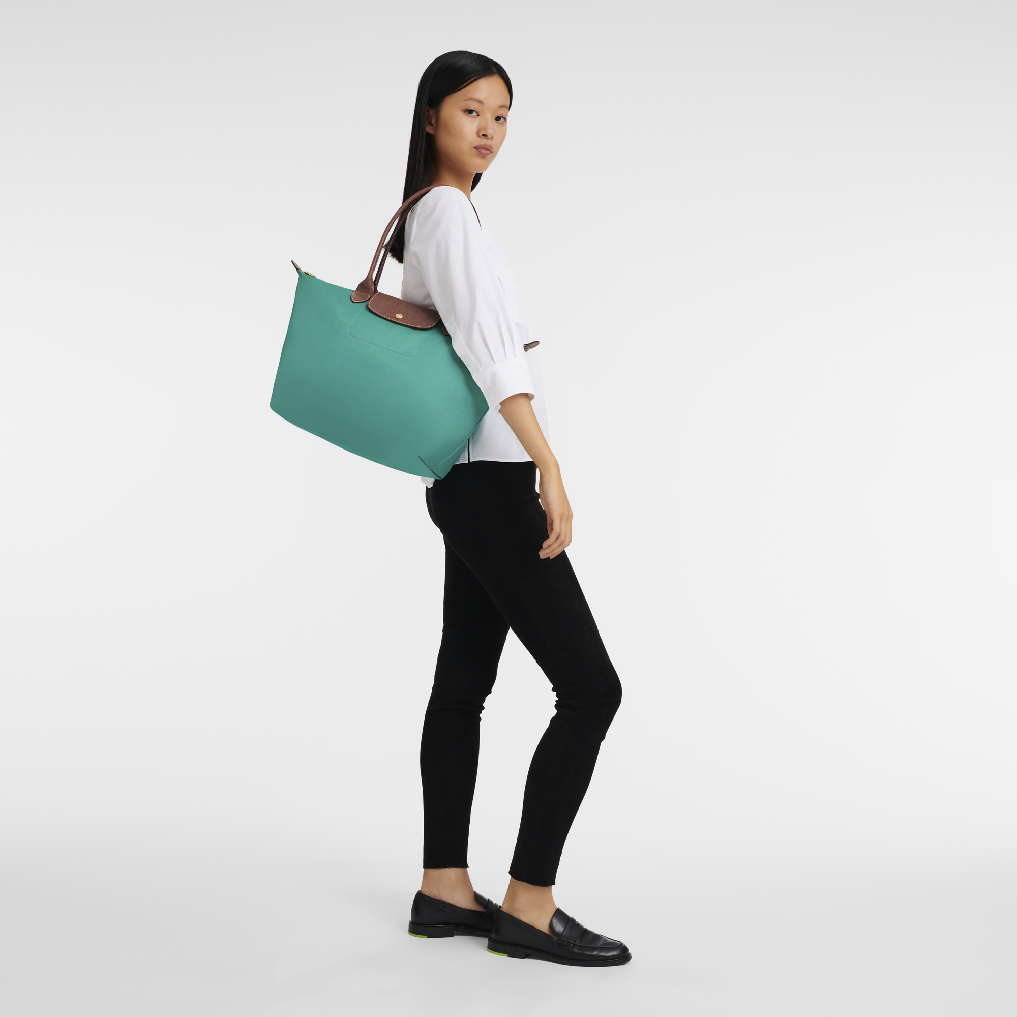 Le Pliage 原創系列 肩揹袋 L, 綠松石色
