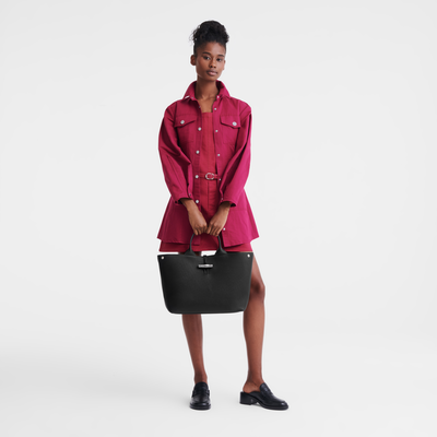 Le Roseau L Handbag , Black - Leather