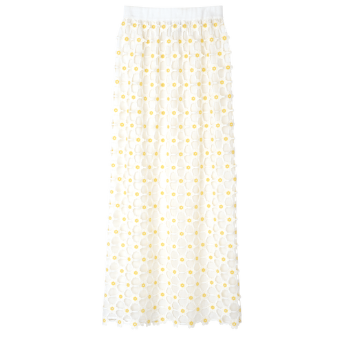 Long skirt , White - Macramé - View 1 of  3