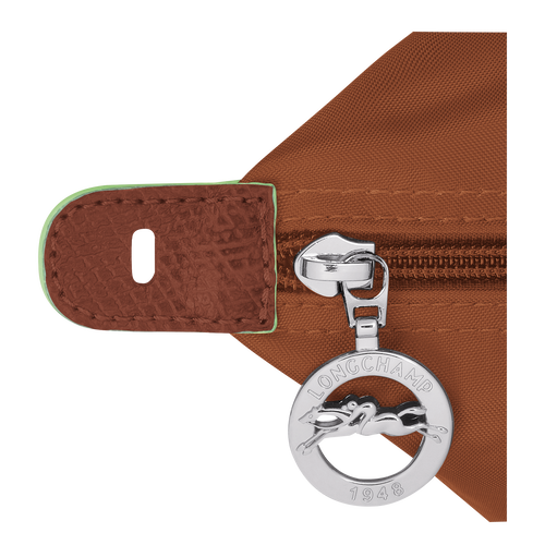 Reisetasche M Le Pliage Green , Recyceltes Canvas - Cognac - Ansicht 5 von 6