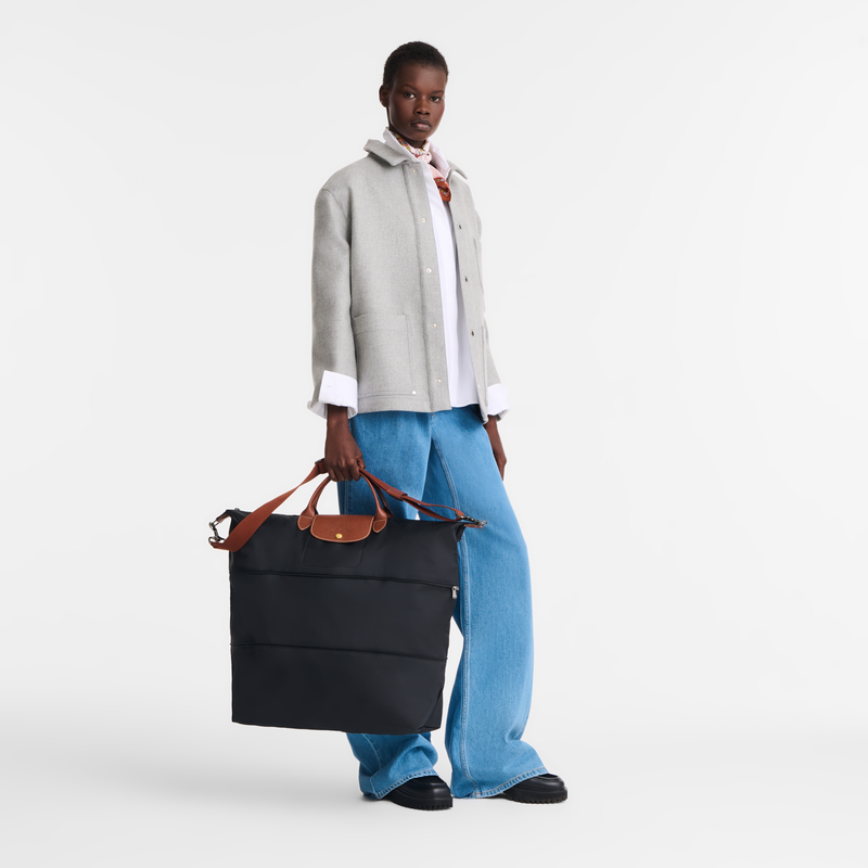 Le Pliage Original 可擴展旅行袋 , 黑色 - 再生帆布  - 查看 2 7