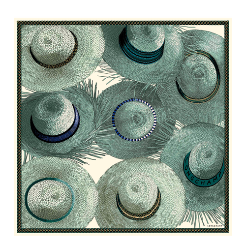 Silk scarf, D91 Emerald Silk scarf, D91 Emerald, hi-res