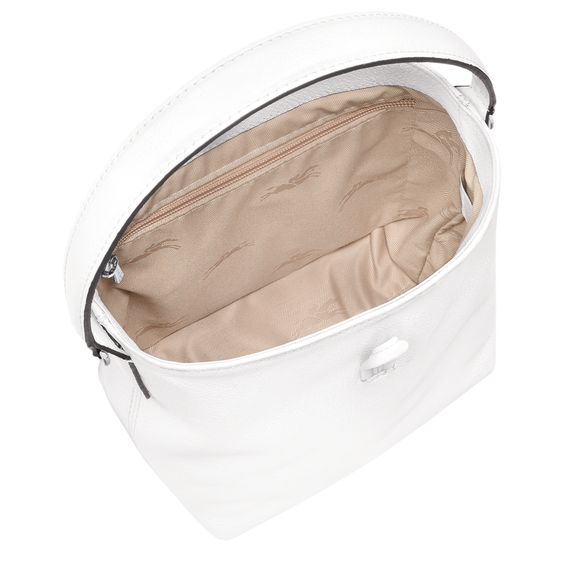 Sac seau XS Roseau , Cuir - Blanc  - Vue 5 de 5