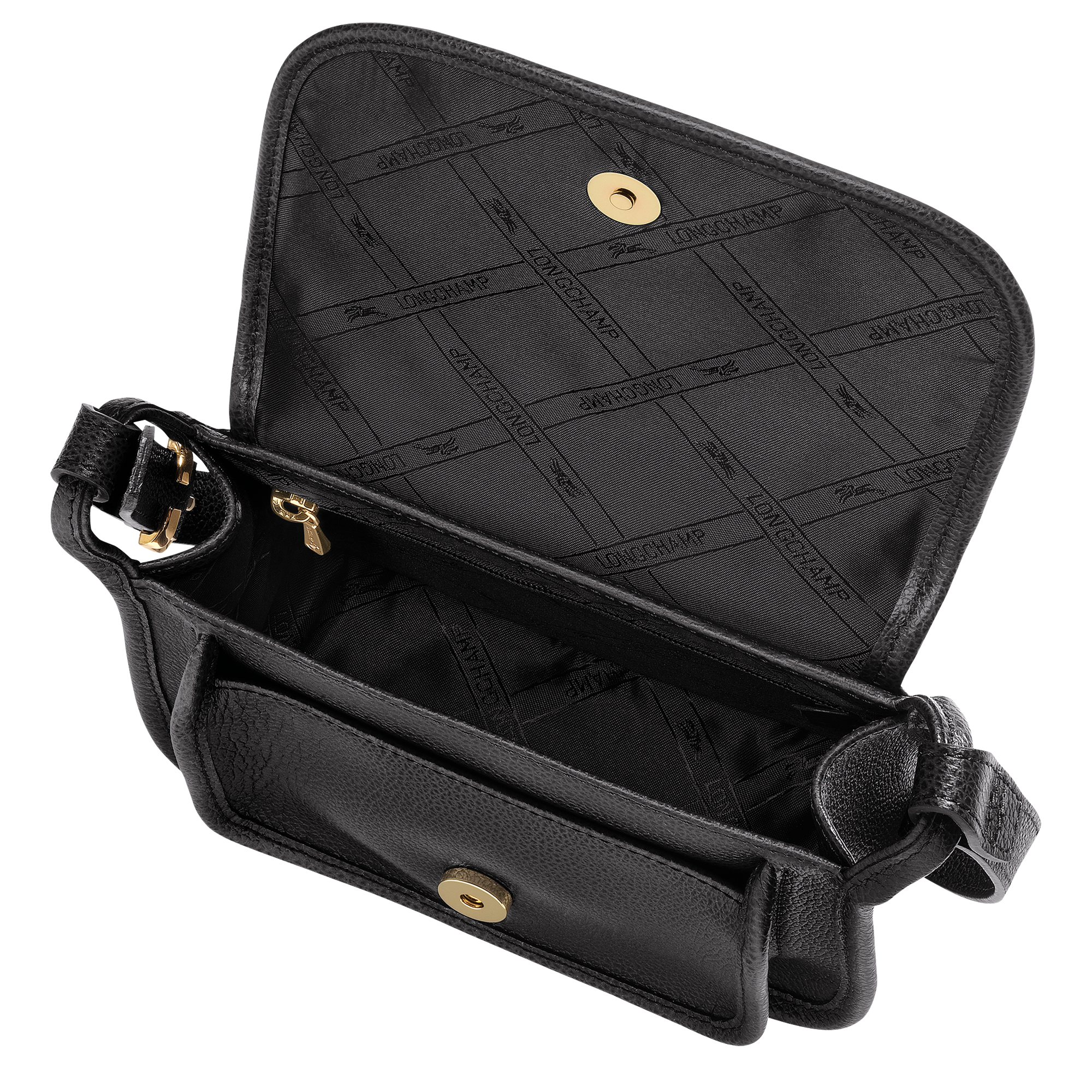 XS black leather crossbody bag