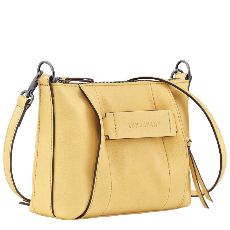 Sac bandoulière S Longchamp 3D , Cuir - Blé  - Vue 3 de 4