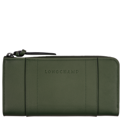 Longchamp 3D Zip around wallet , Khaki - Leather