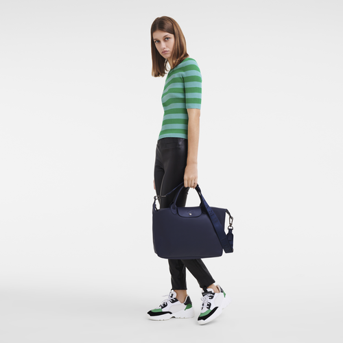 Le Pliage Xtra L Handbag , Navy - Leather - View 2 of 5