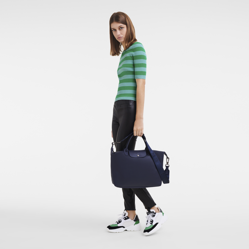 Handtasche L Le Pliage Xtra , Leder - Navy  - Ansicht 2 von 5
