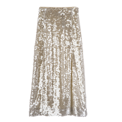 Midi skirt , Ivory - Sequin