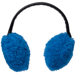Earmuffs , Cobalt - Leather
