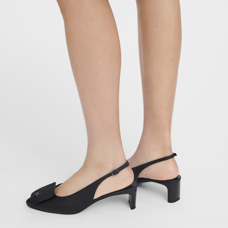 Le Pliage Xtra Slingback pumps , Black - Leather  - View 5 of  5