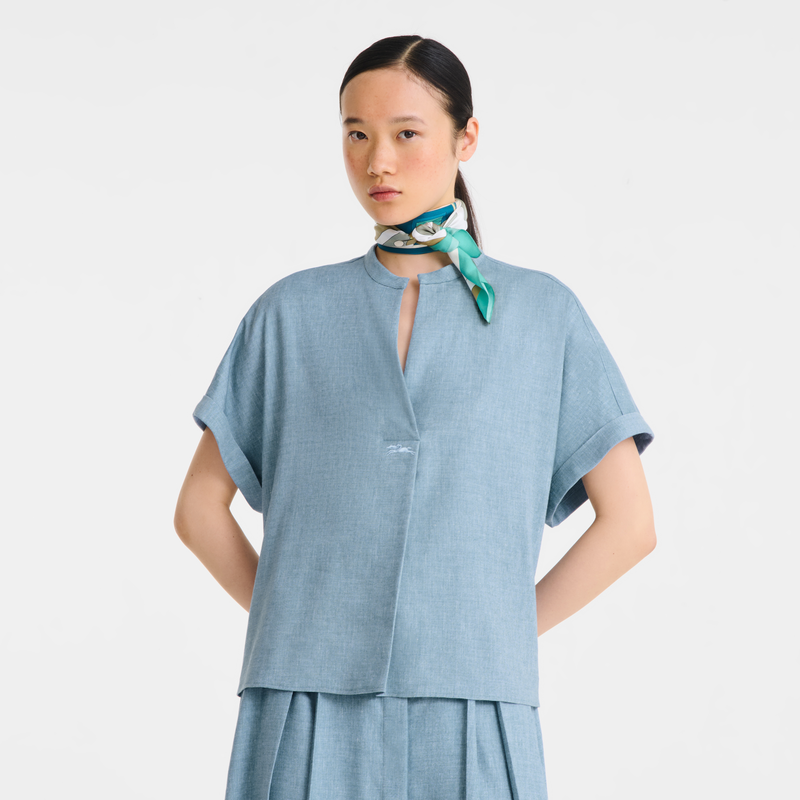 Foulard di seta 70 Tour Equestre , Seta - Menta  - View 2 of  2