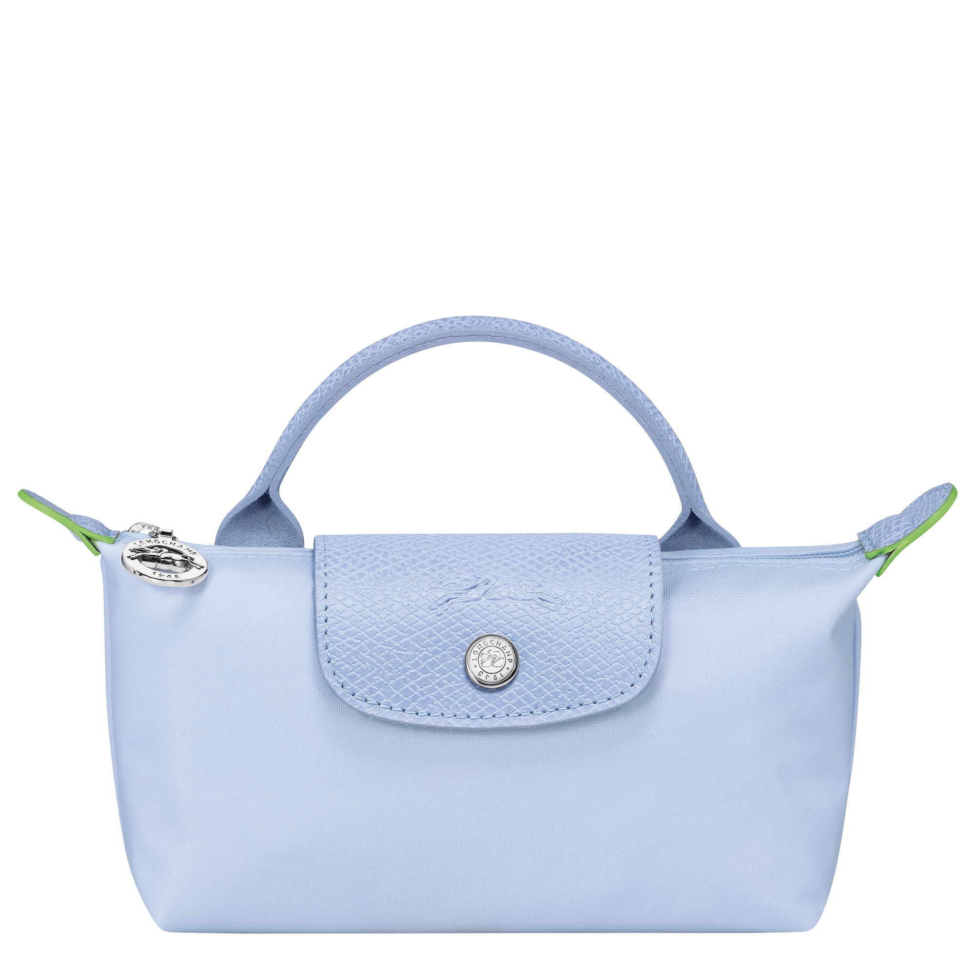 Le Pliage Green Pouch with handle Sky Blue - Recycled canvas