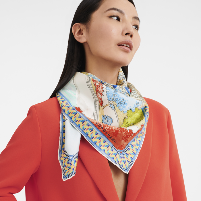 ロンシャン LONGCHAMP イタリアンシルク大判スカーフ www.cleanlineapp.com