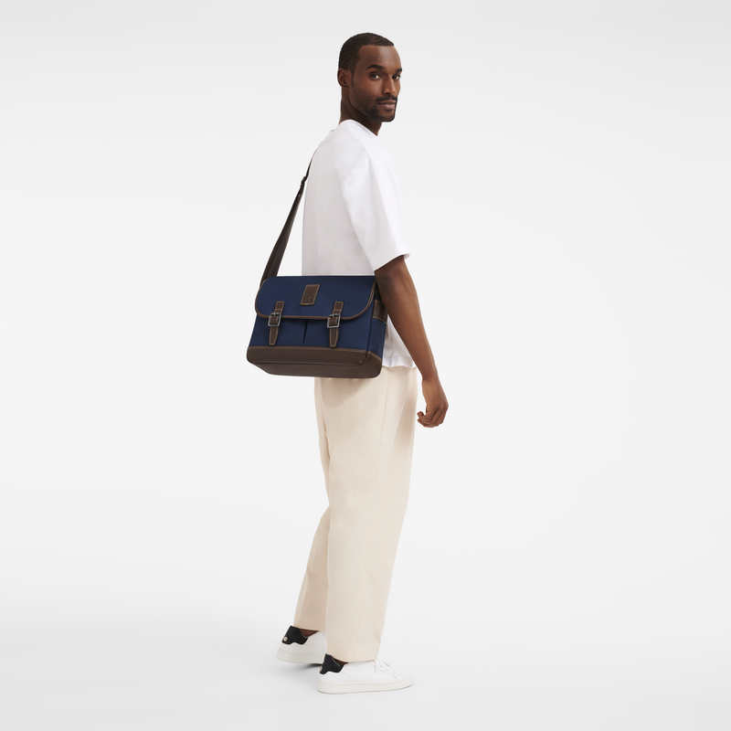 Besace L Boxford Toile recyclee Bleu Longchamp CA