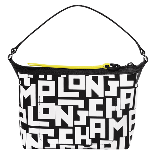 Longchamp Black/White Le Pliage Lgp Nylon Clutch Bag at FORZIERI Canada