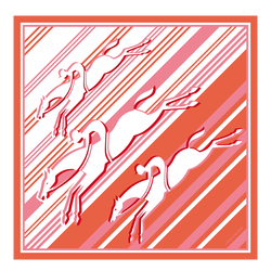 Le grand saut Longchamp Silk scarf 50 , Orange - OTHER
