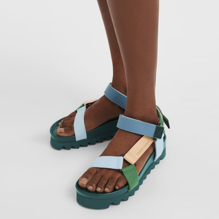 Fall-Winter 2023 Collection Flat sandals, Dark Green