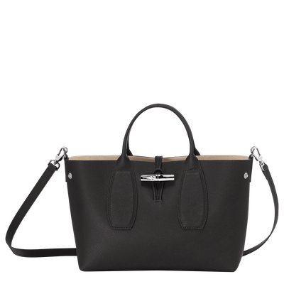 Le Roseau Handtasche M, Schwarz