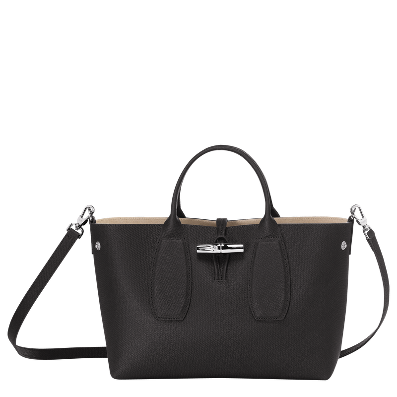 Roseau M Handbag , Black - Leather  - View 5 of  7