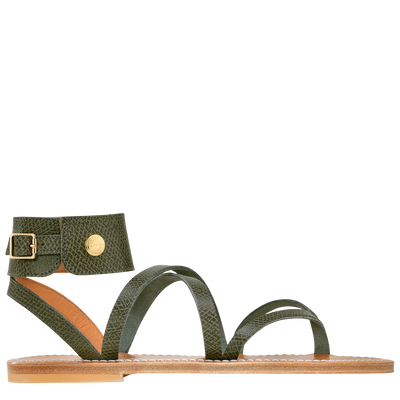 ロンシャン x カジャック サンダル , フォレスト - レザー