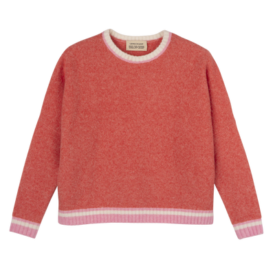 Round collar jumper , Coral/Pink - Knit