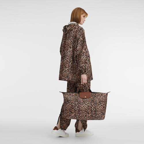 Longchamp X D'heygere Reisetasche/Rucksack S, Panther-Print