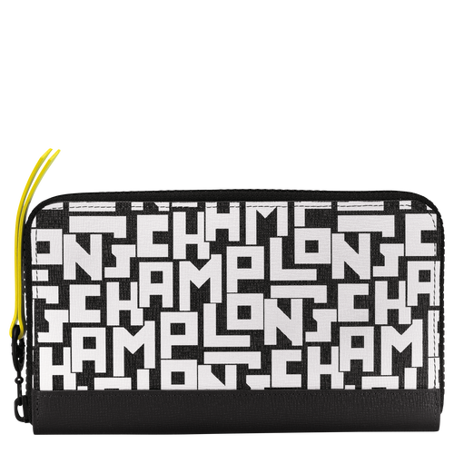 Cartera con cremallera, Negro/Blanco - View 1 of 2 Cartera con cremallera, Negro/Blanco, hi-res - View 1 of 2