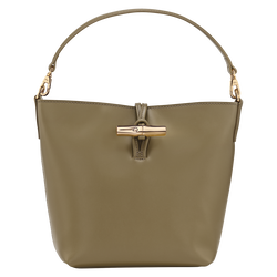 Le Roseau XS Bucket bag , Olive - Leather