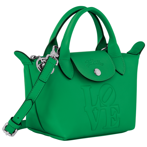 Longchamp x Robert Indiana 系列 手提包 XS , 綠色 - 皮革 - 查看 3 5