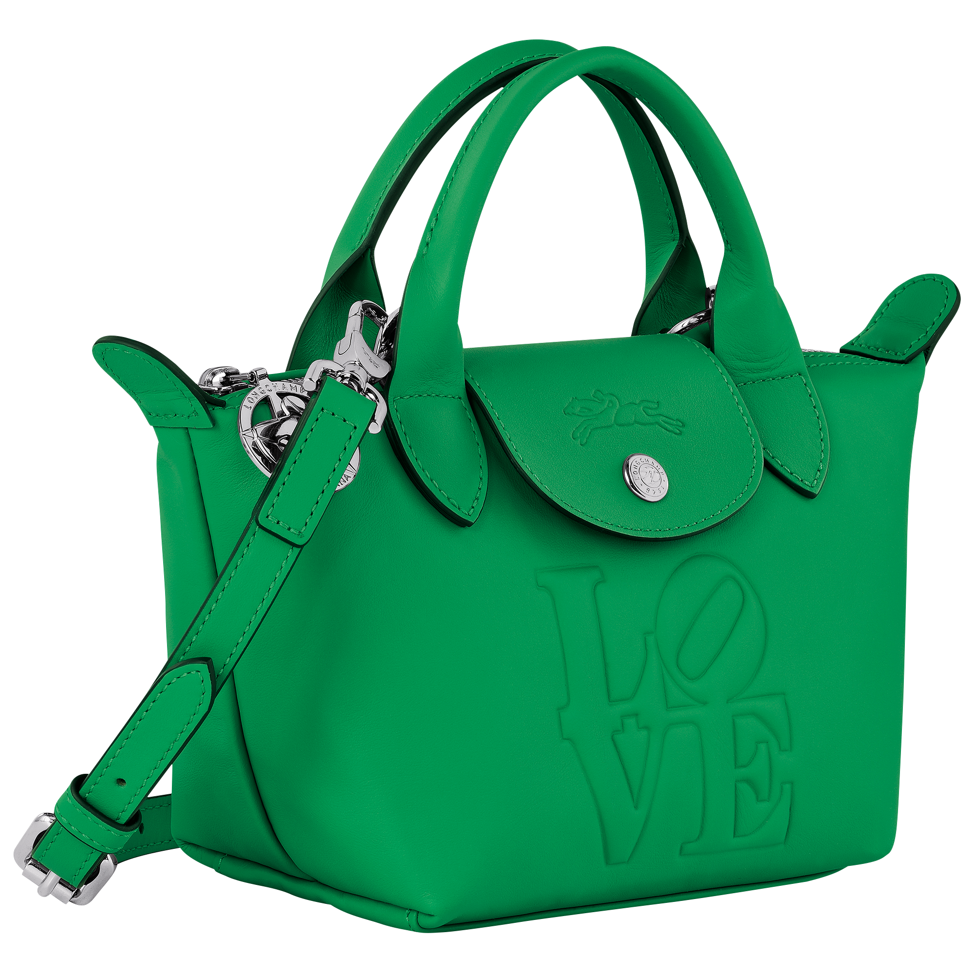 Longchamp x Robert Indiana Borsa con manico XS,  Verde