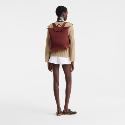 Le Pliage One M Backpack , Burgundy - Recycled canvas