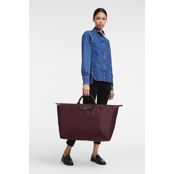 profound look in Adult Travel bag M Le Pliage Green Navy (L1625919P68) | Longchamp US