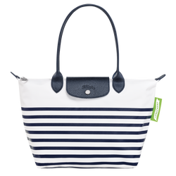 Shopping bag M Le Pliage Collection , Tela - Blu Navy/Bianco