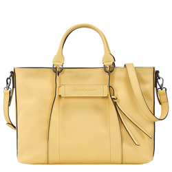 Longchamp 3D Tas met handgreep aan de bovenkant L , Tarwegeel - Leder